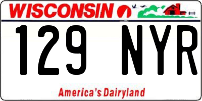 WI license plate 129NYR
