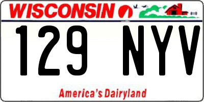 WI license plate 129NYV