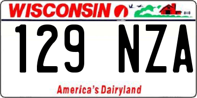 WI license plate 129NZA