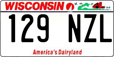 WI license plate 129NZL