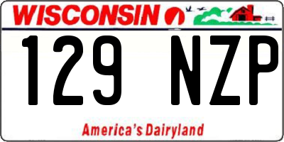 WI license plate 129NZP
