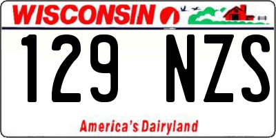 WI license plate 129NZS
