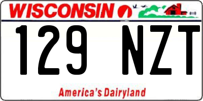 WI license plate 129NZT