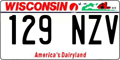 WI license plate 129NZV