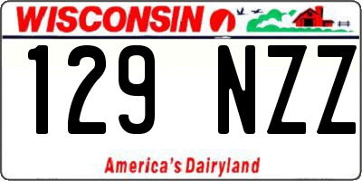 WI license plate 129NZZ
