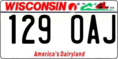 WI license plate 129OAJ