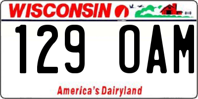 WI license plate 129OAM