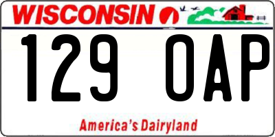 WI license plate 129OAP