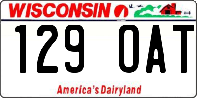 WI license plate 129OAT