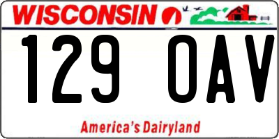 WI license plate 129OAV