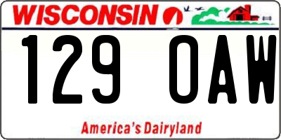 WI license plate 129OAW