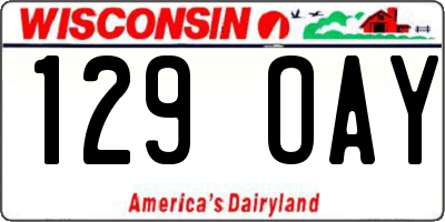 WI license plate 129OAY