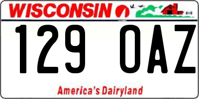 WI license plate 129OAZ
