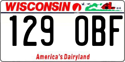 WI license plate 129OBF