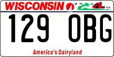 WI license plate 129OBG