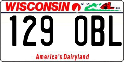 WI license plate 129OBL
