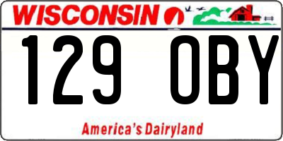 WI license plate 129OBY