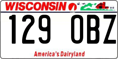 WI license plate 129OBZ