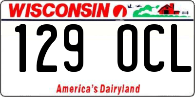 WI license plate 129OCL