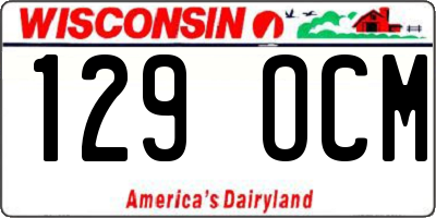 WI license plate 129OCM