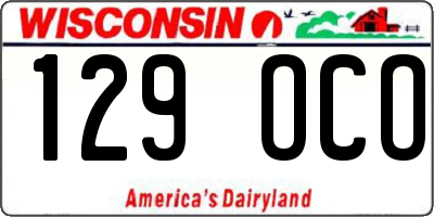 WI license plate 129OCO