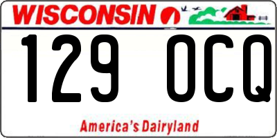 WI license plate 129OCQ