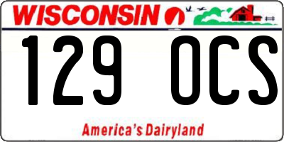 WI license plate 129OCS