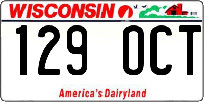 WI license plate 129OCT