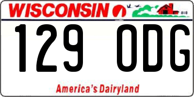 WI license plate 129ODG