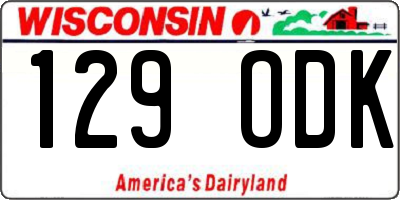 WI license plate 129ODK