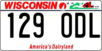 WI license plate 129ODL