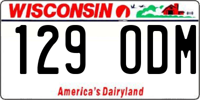 WI license plate 129ODM