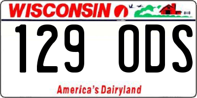 WI license plate 129ODS