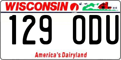 WI license plate 129ODU