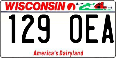 WI license plate 129OEA