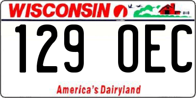 WI license plate 129OEC