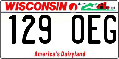 WI license plate 129OEG
