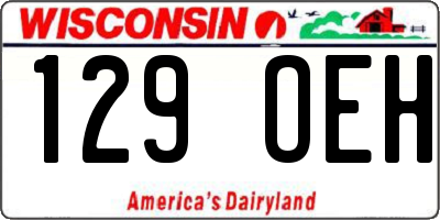 WI license plate 129OEH