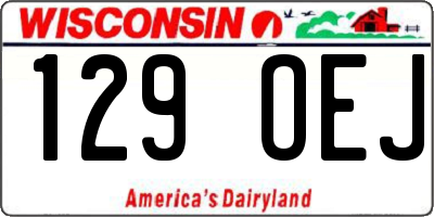 WI license plate 129OEJ
