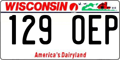 WI license plate 129OEP