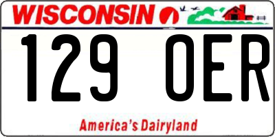 WI license plate 129OER
