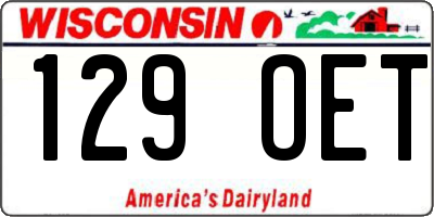 WI license plate 129OET