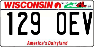 WI license plate 129OEV