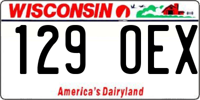 WI license plate 129OEX