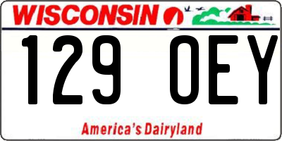 WI license plate 129OEY