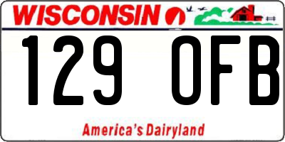 WI license plate 129OFB