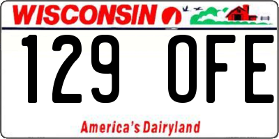 WI license plate 129OFE