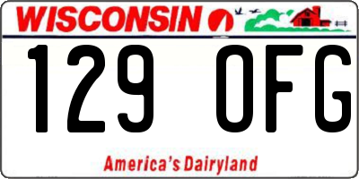 WI license plate 129OFG