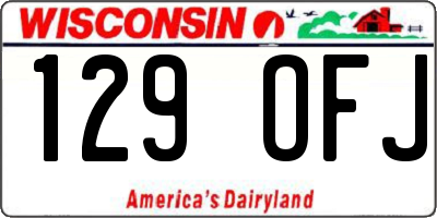 WI license plate 129OFJ