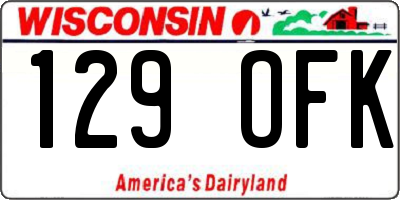 WI license plate 129OFK